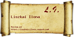 Liszkai Ilona névjegykártya